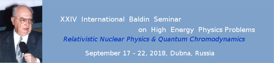 XXIV International Baldin Seminar on High Energy Physics Problems "Relativistic Nuclear Physics and Quantum Chromodynamics"